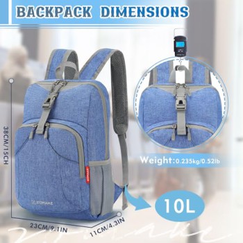 ZOMAKE 10L Lightweight Hiking Daypack (Dark Blue)