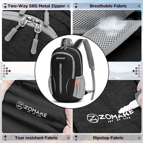ZOMAKE 10L Packable Backpack (Black) (image 4)