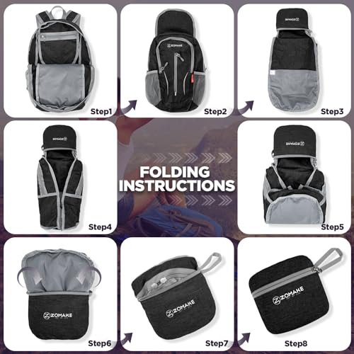 ZOMAKE 10L Packable Backpack (Black) (image 5)
