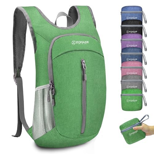 ZOMAKE 10L Packable Backpack (Dark Green&Pink) (image 2)