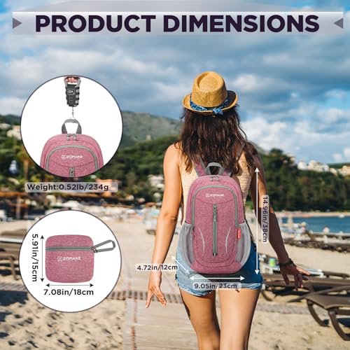 ZOMAKE 10L Packable Backpack (Pink)