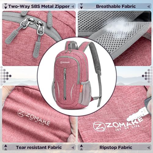ZOMAKE 10L Packable Backpack (Pink) (image 3)