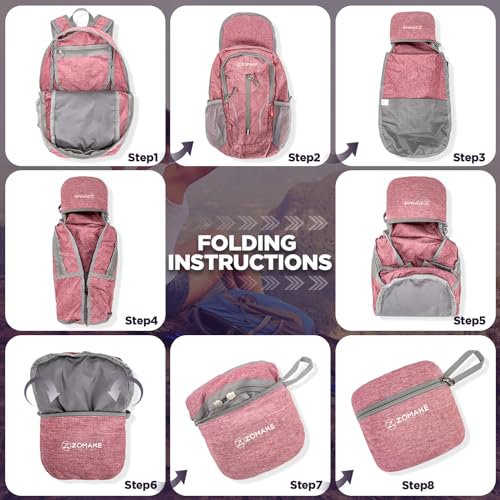 ZOMAKE 10L Packable Backpack (Pink) (image 5)
