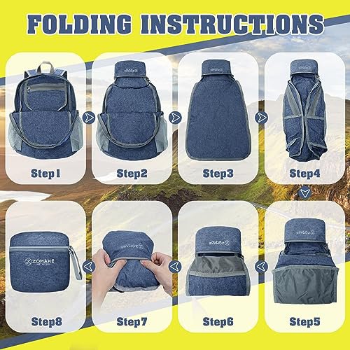 ZOMAKE 10L Packable Hiking Backpack (Navy Blue) (image 4)
