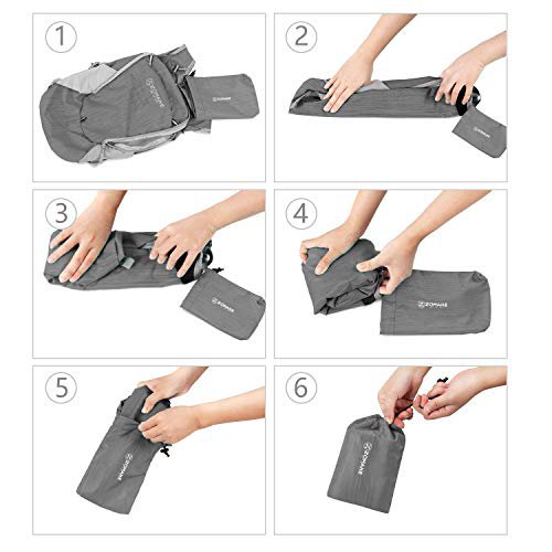 ZOMAKE 18L Packable Backpack (Medium Grey) (image 5)