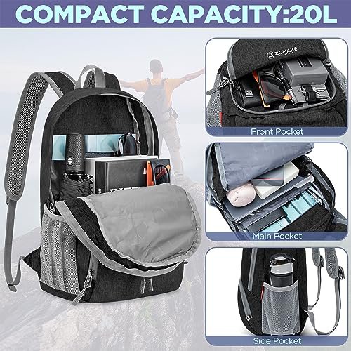 ZOMAKE 20L Lightweight Hiking Backpack - Black&Light Purple (image 3)