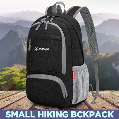ZOMAKE 20L Lightweight Hiking Backpack - Black&Light Purple (image 5)