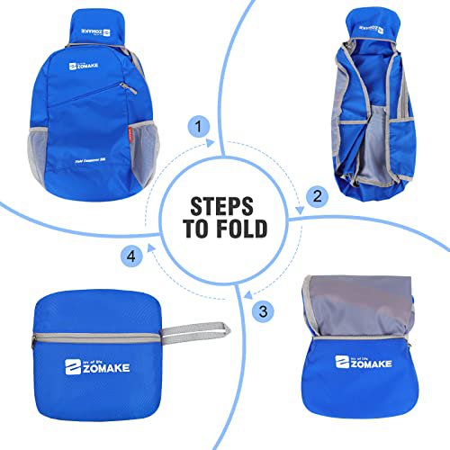ZOMAKE 20L Lightweight Packable Backpack - Dark Blue & Grey (image 4)
