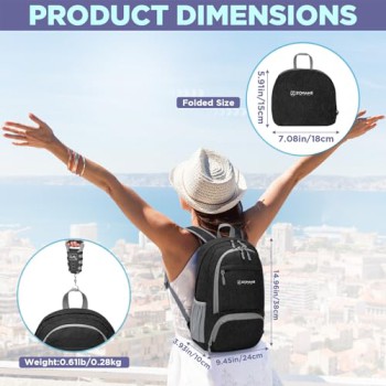 ZOMAKE 20L Packable Backpack (Black)