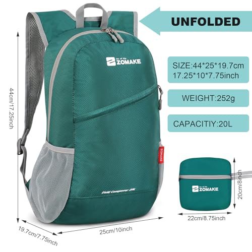 ZOMAKE 20L Packable Daypack - Orange&Olive Green (image 5)