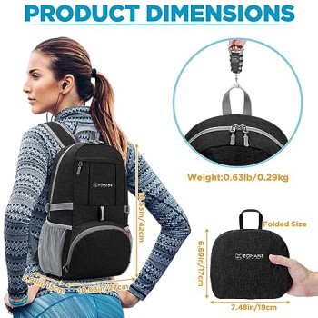 ZOMAKE 25L Packable Backpack (Black)