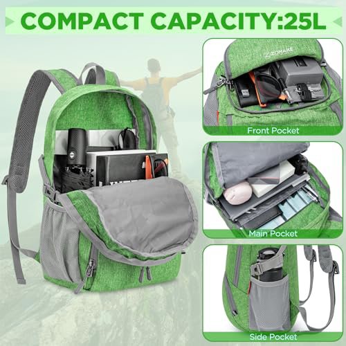 ZOMAKE 25L Packable Backpack (Dark Green) (image 2)
