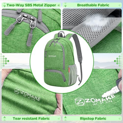 ZOMAKE 25L Packable Backpack (Dark Green) (image 3)