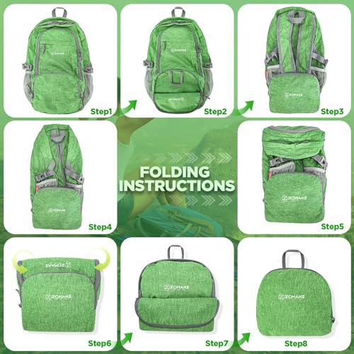 ZOMAKE 25L Packable Backpack (Dark Green) (image 4)