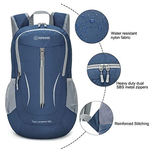 ZOMAKE 25L Packable Hiking Backpack (Navy Blue) (image 4)