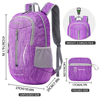 ZOMAKE 25L Packable Hiking Backpack (Purple)