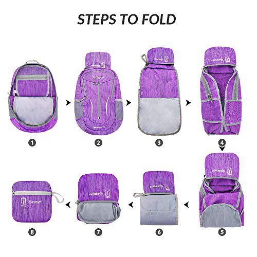 ZOMAKE 25L Packable Hiking Backpack (Purple) (image 5)