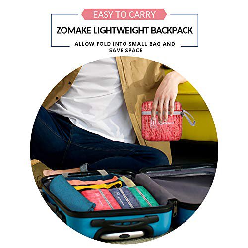 ZOMAKE 25L Packable Hiking Backpack (Red) (image 4)