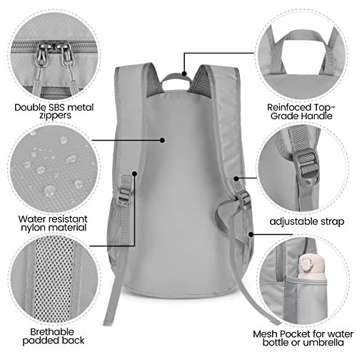 ZOMAKE 28L Packable Backpack (Silver Grey) (image 3)