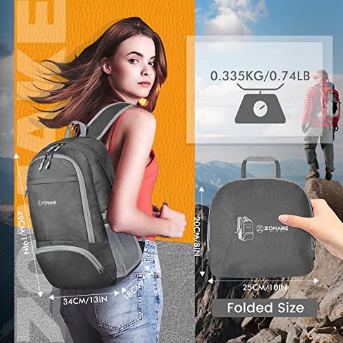 ZOMAKE 30L Foldable Water Resistant Backpack (Dimgray) (image 2)
