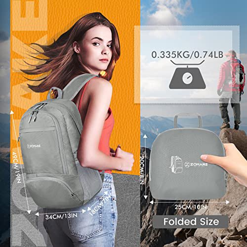 ZOMAKE 30L Packable Backpack (Sliver Grey) (image 3)