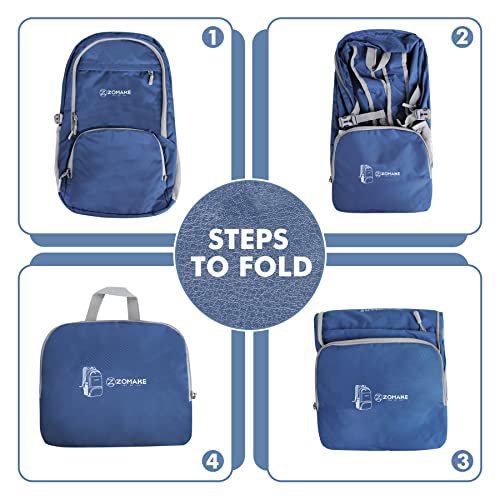 ZOMAKE 30L Packable Hiking Backpack (Navy Blue) (image 2)