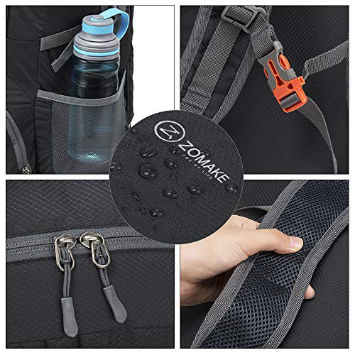 ZOMAKE 35L Lightweight Packable Backpack (Black) (image 4)