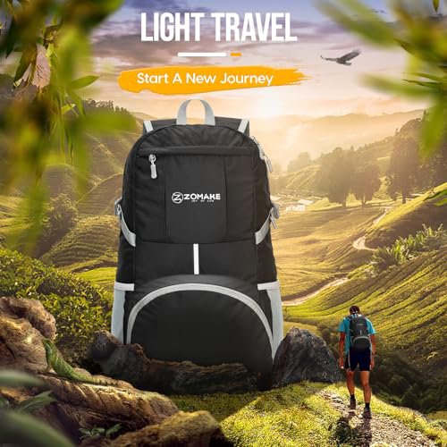 ZOMAKE 35L Lightweight Packable Backpack (Black) (image 5)