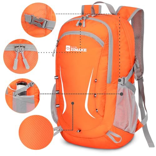 ZOMAKE 35L Lightweight Packable Backpack (Orange) (image 3)