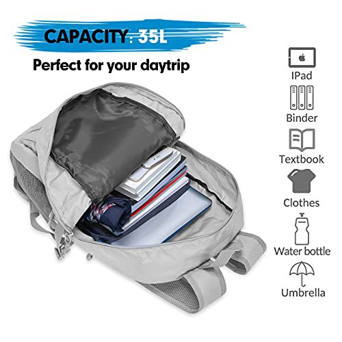 ZOMAKE 35L Lightweight Packable Backpack (Sliver Grey) (image 2)