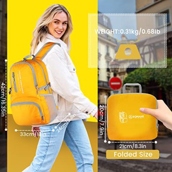 ZOMAKE 35L Lightweight Packable Backpack (Yellow)