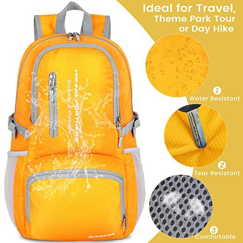 ZOMAKE 35L Lightweight Packable Backpack (Yellow) (image 3)