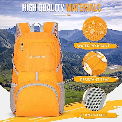 ZOMAKE 35L Packable Backpack (Yellow) (image 3)