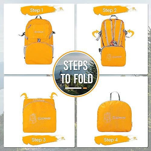 ZOMAKE 35L Packable Backpack (Yellow) (image 4)