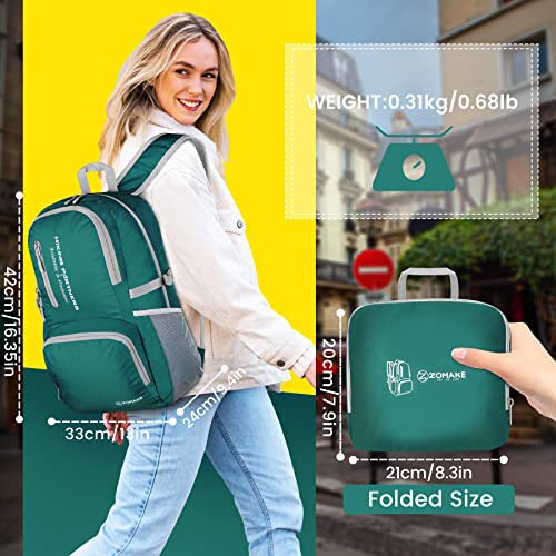 ZOMAKE 35L Packable Hiking Backpack (Dark Green) (image 2)