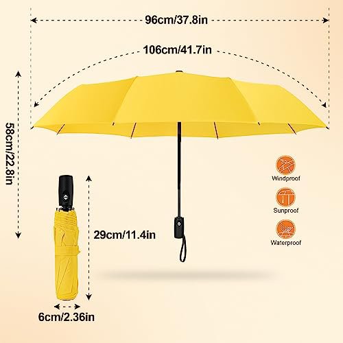 ZOMAKE Compact Golf Umbrella 42 Inch, Windproof Automatic Open Travel Umbrella