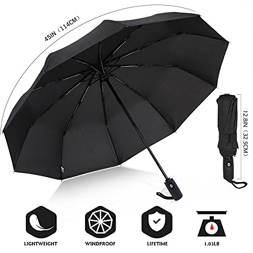 ZOMAKE Compact Travel Umbrella - Windproof Lightweight Foldable Umbrella