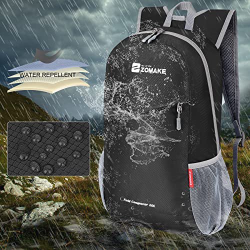 ZOMAKE Lightweight Packable Backpack 20L - Black&Light Purple (image 3)