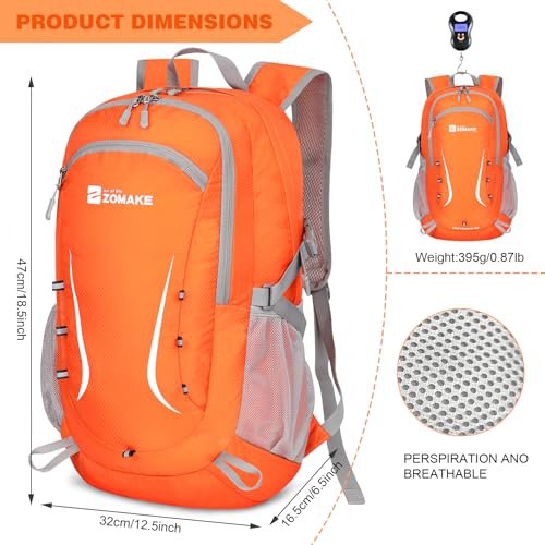 ZOMAKE Lightweight Packable Backpack 20L - Orange (image 5)