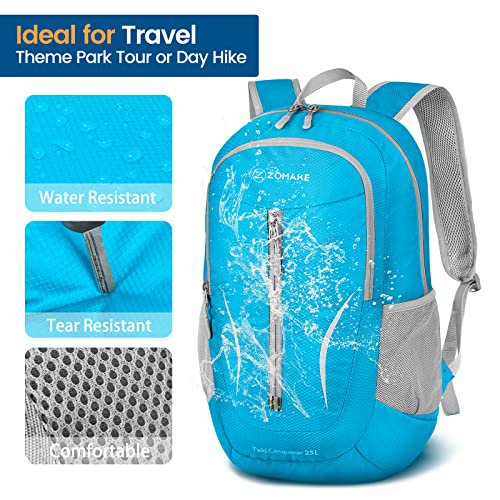 ZOMAKE Lightweight Packable Backpack 25L (Light Blue) (image 3)