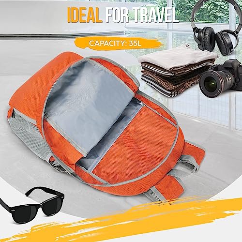 ZOMAKE Lightweight Packable Backpack (Orange) 35L (image 2)