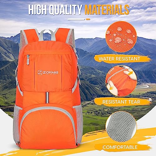 ZOMAKE Lightweight Packable Backpack (Orange) 35L (image 3)