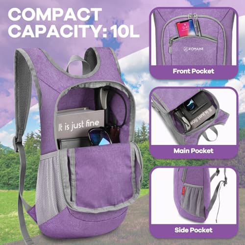 ZOMAKE Lightweight Packable Backpack - Small Water-Resistant Daypack (image 3)