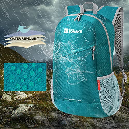 ZOMAKE Lightweight Packable Backpack - Turquoise Green&Dark Blue (image 3)