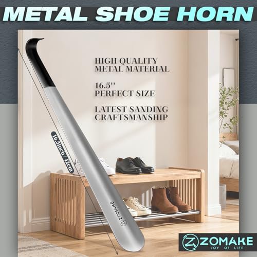 ZOMAKE Long Handle Shoe Horn (Stainless Steel)