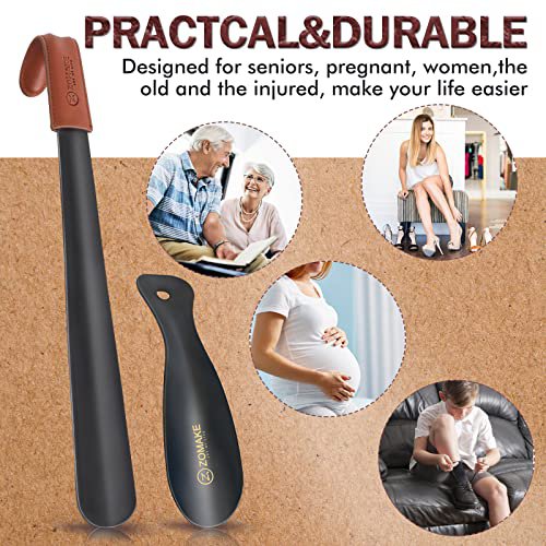 ZOMAKE Long Metal Shoe Horn (16.5") - Travel Shoe Spoon (image 5)