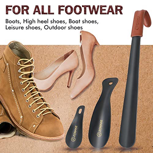 ZOMAKE Metal Shoe Horn 16.5" & 7.5" - Travel Shoe Spoon (image 4)