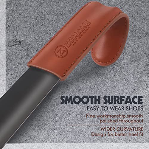ZOMAKE Metal Shoe Horn 16.5" (Brown Handle) (image 4)