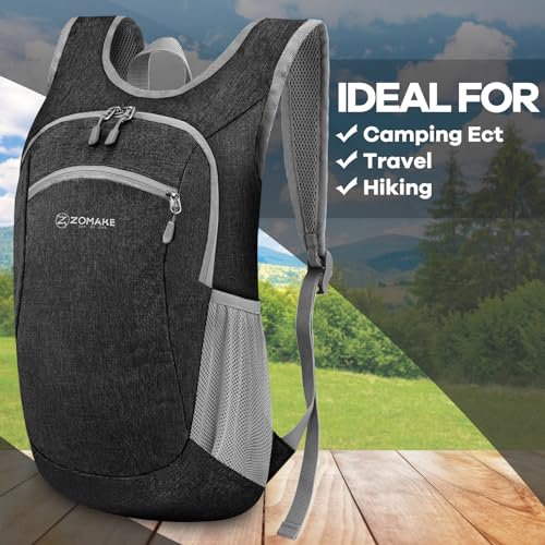 ZOMAKE Packable Backpack (Black) 10L (image 5)
