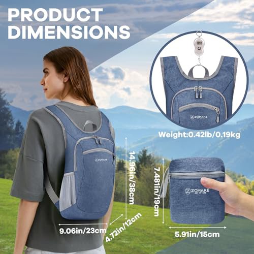 ZOMAKE Packable Daypack 10/20L - Water-Resistant Backpack (image 5)
